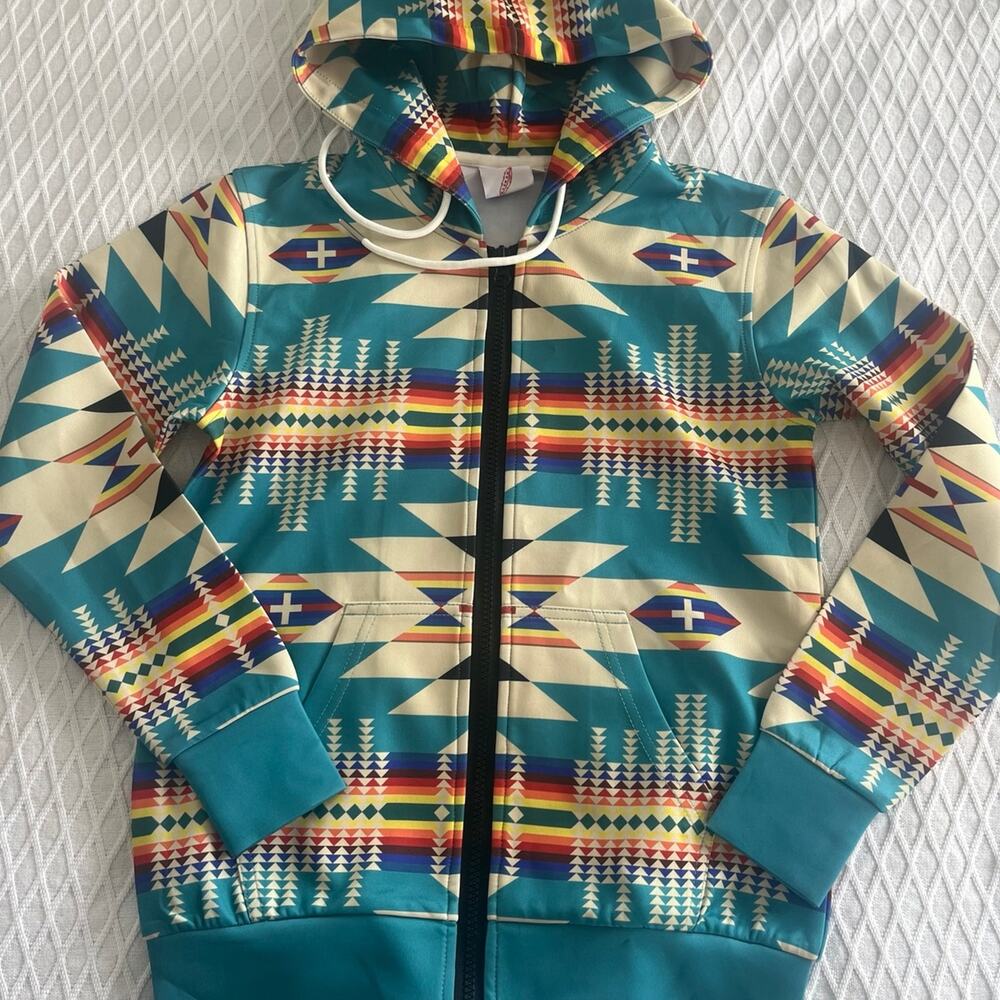 Red Feather youth small zipper hoodie sweatshirt Alaska Native